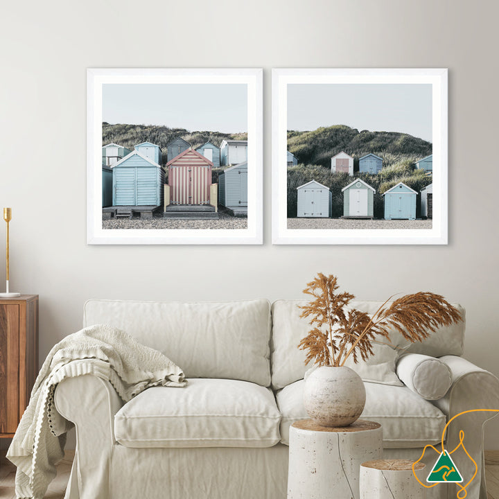 BEACH HUTS IV - Framed Print