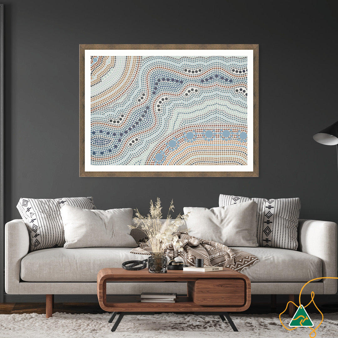 RIVER SILVER I - Framed Print