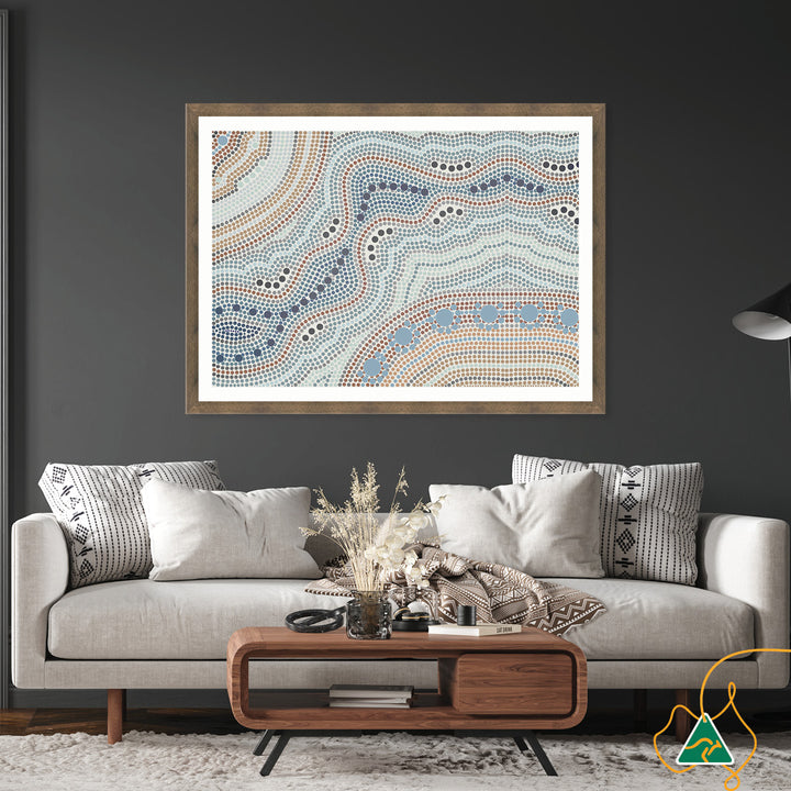 RIVER SILVER I - Framed Print