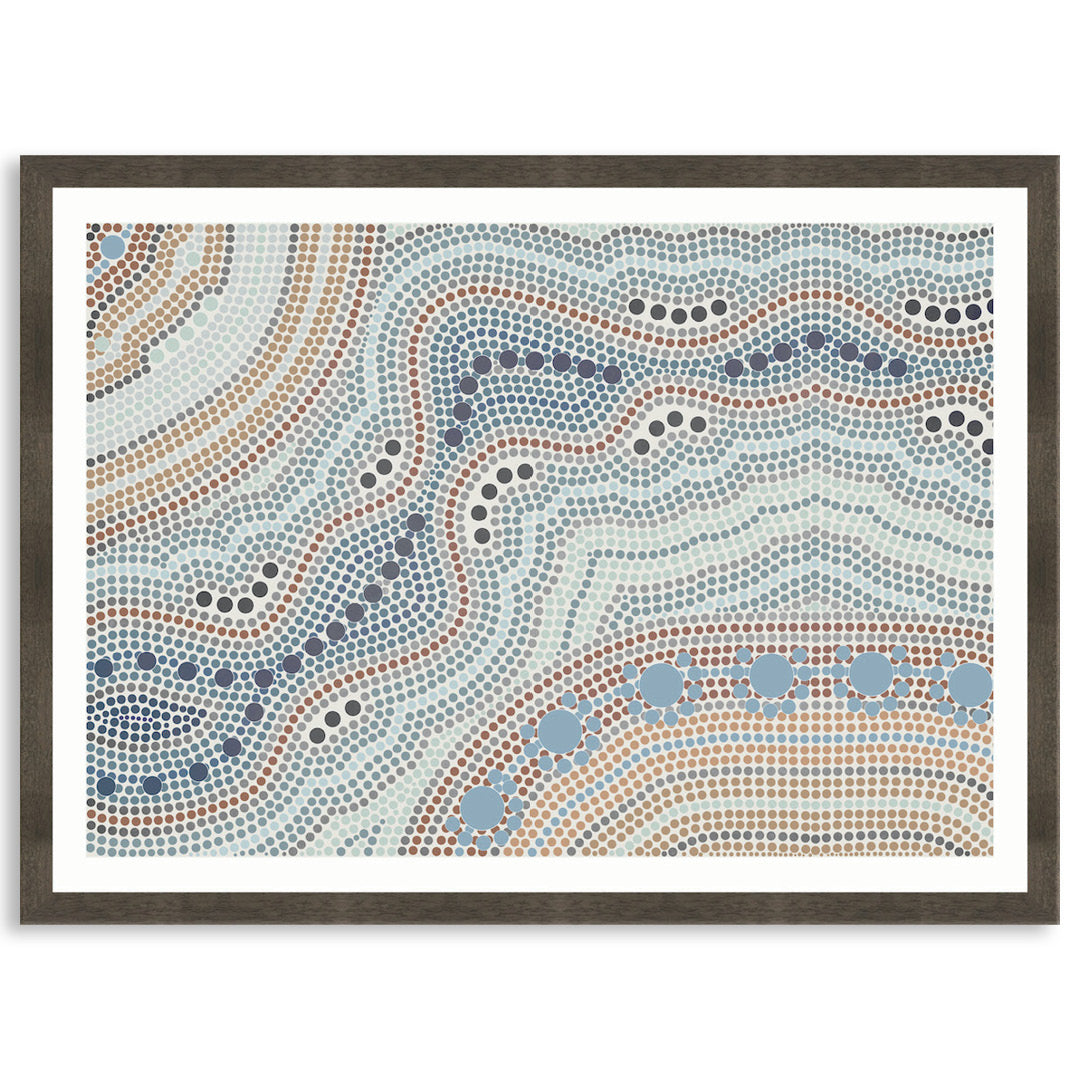 RIVER SILVER I - Framed Print