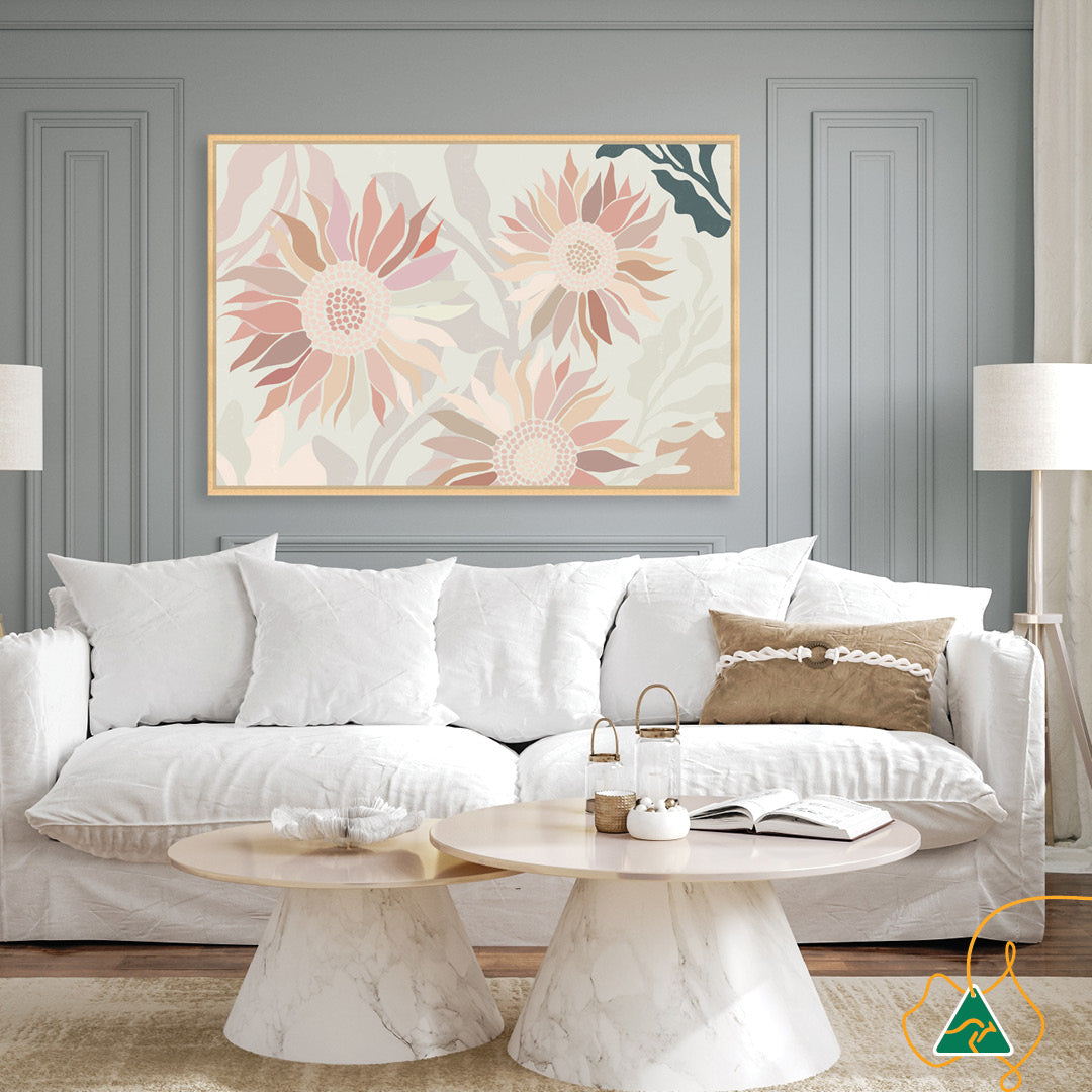 FLANNEL BLUSH I - Framed Canvas