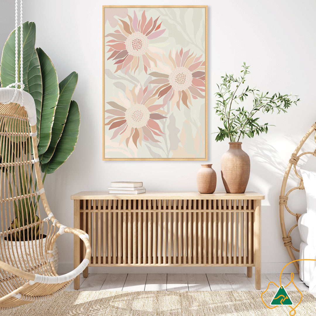 FLANNEL BLUSH II - Framed Canvas