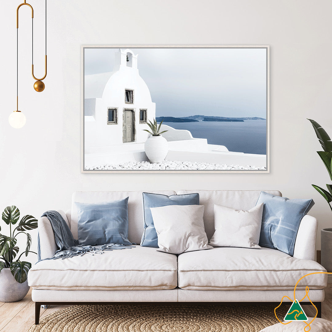 SANTORINI VIEW I - Framed Canvas