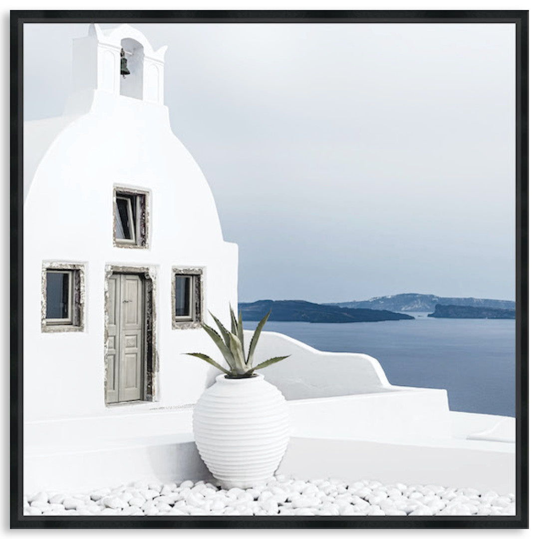SANTORINI VIEW III - Framed Canvas