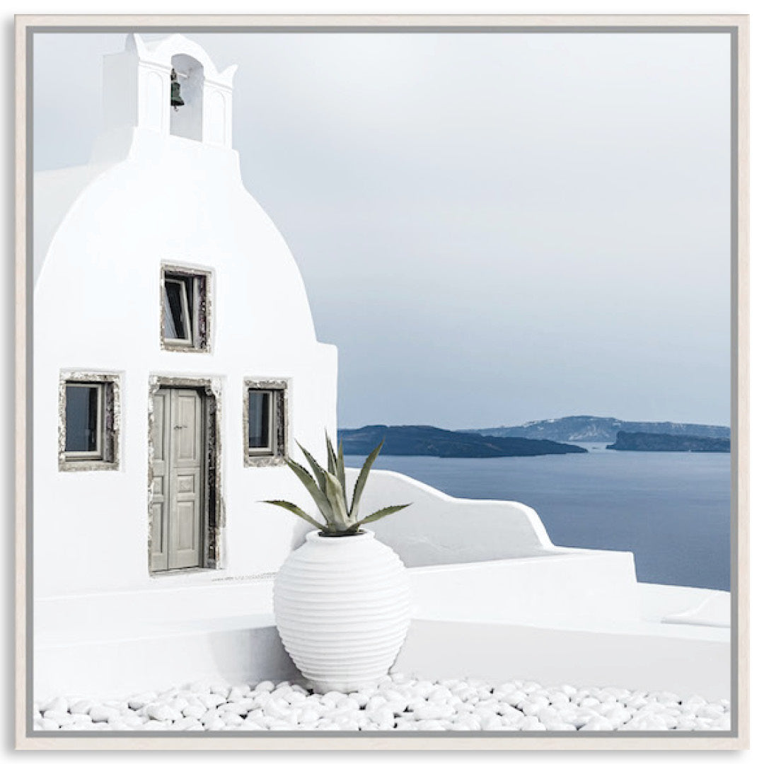 SANTORINI VIEW III - Framed Canvas