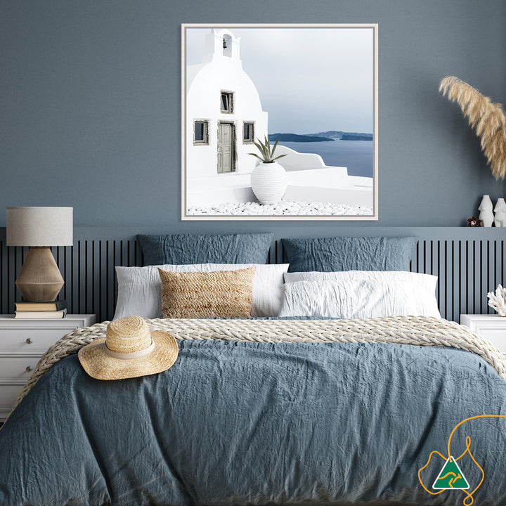 SANTORINI VIEW III - Framed Canvas