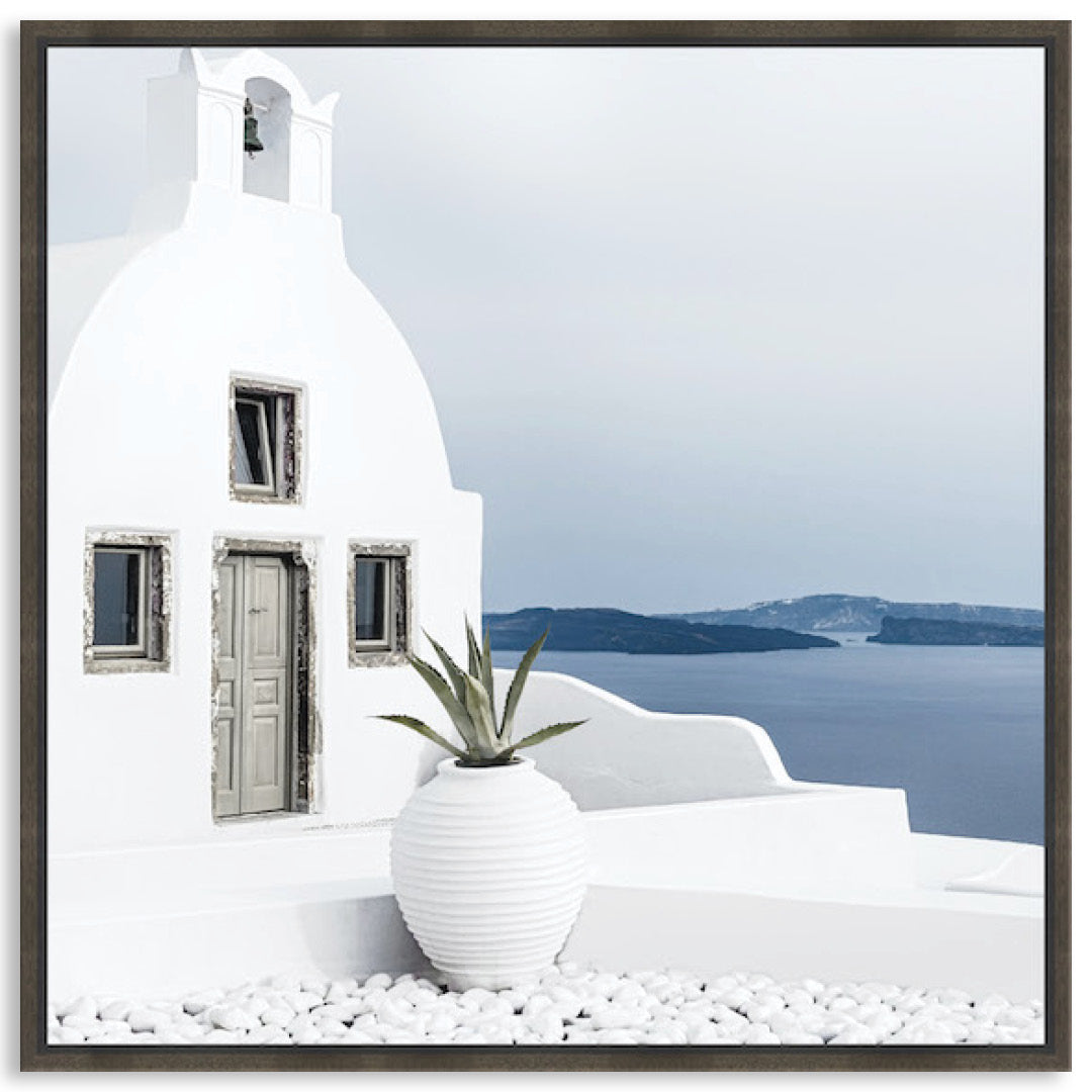 SANTORINI VIEW III - Framed Canvas