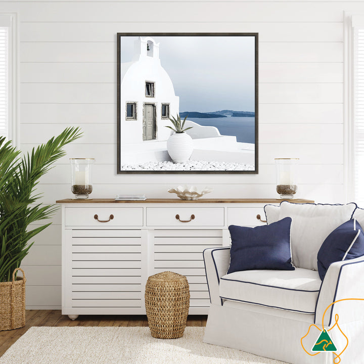 SANTORINI VIEW III - Framed Canvas