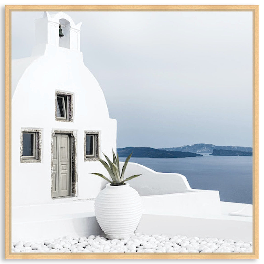 SANTORINI VIEW III - Framed Canvas
