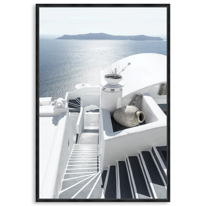 SANTORINI STAIRS I - Framed Canvas