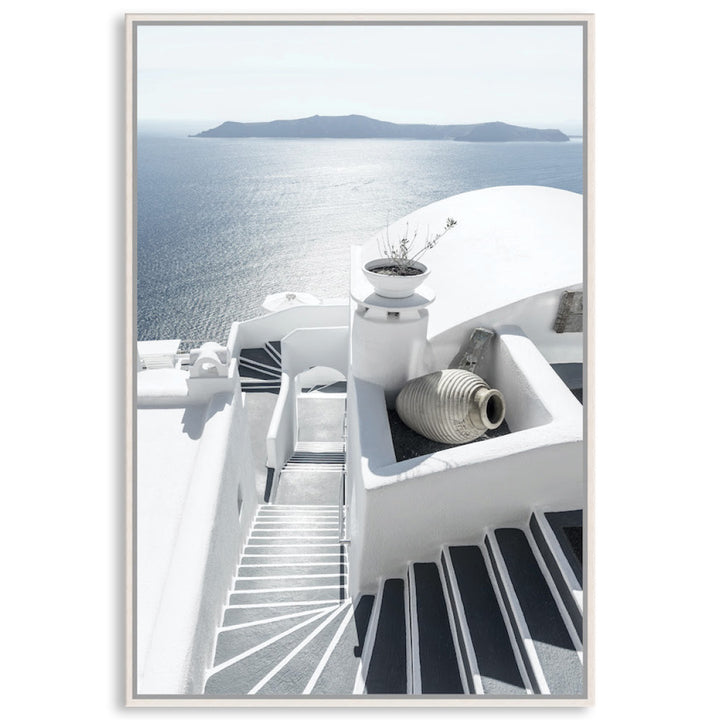 SANTORINI STAIRS I - Framed Canvas