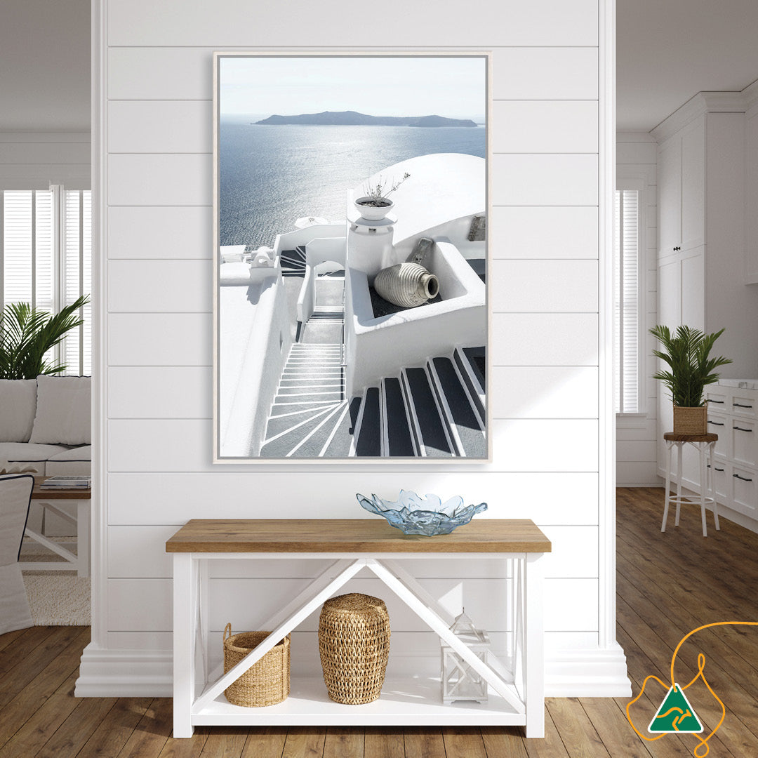 SANTORINI STAIRS I - Framed Canvas