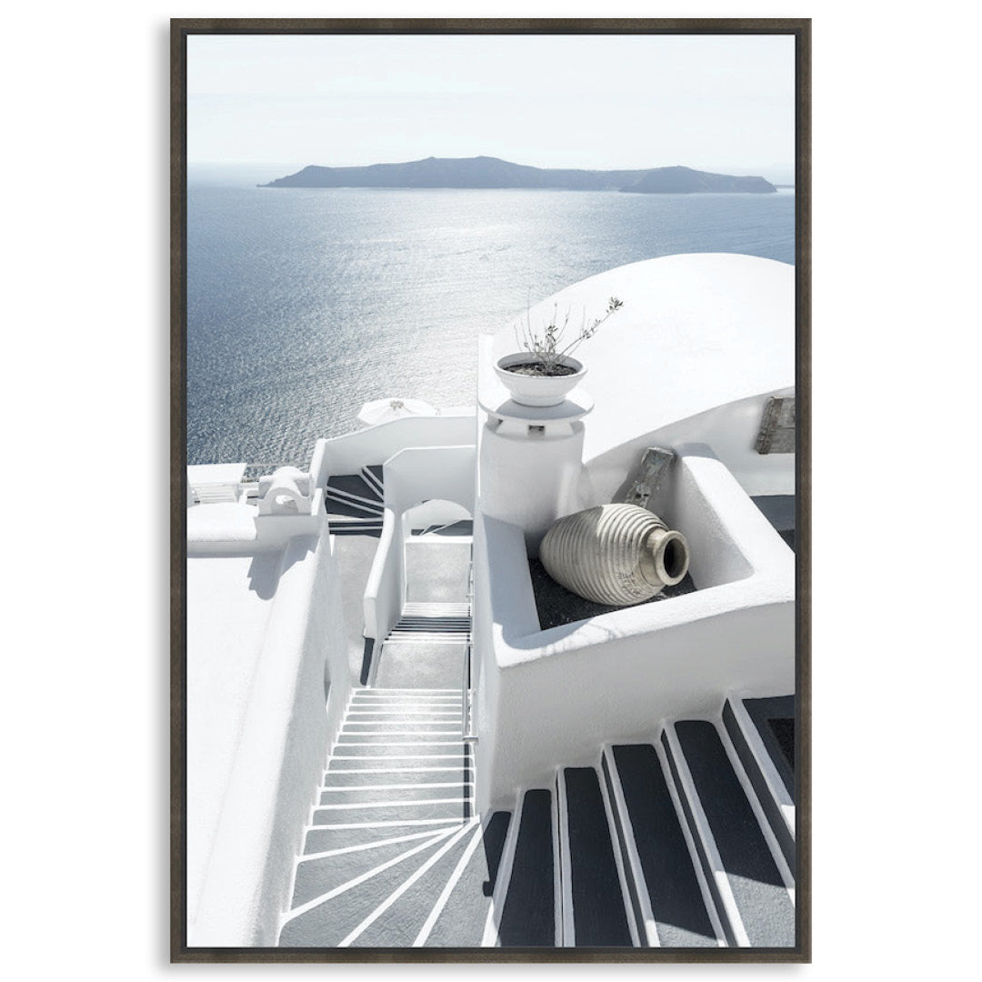 SANTORINI STAIRS I - Framed Canvas