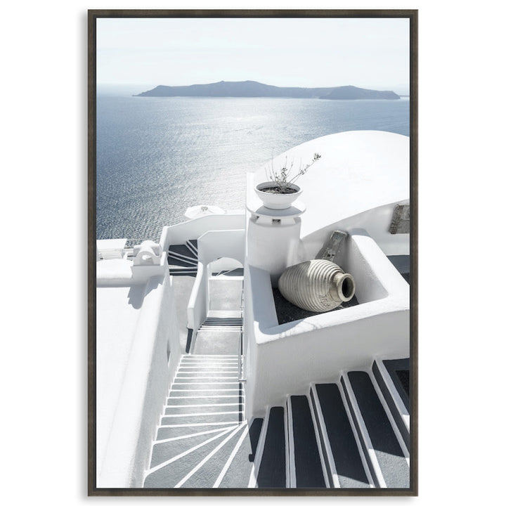 SANTORINI STAIRS I - Framed Canvas