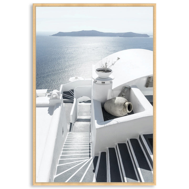 SANTORINI STAIRS I - Framed Canvas