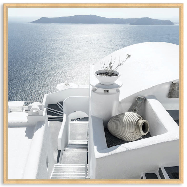 SANTORINI STAIRS II - Framed Canvas