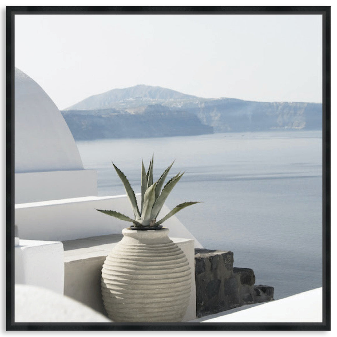 SANTORINI POT II - Framed Canvas