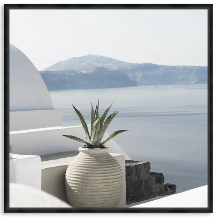 SANTORINI POT II - Framed Canvas