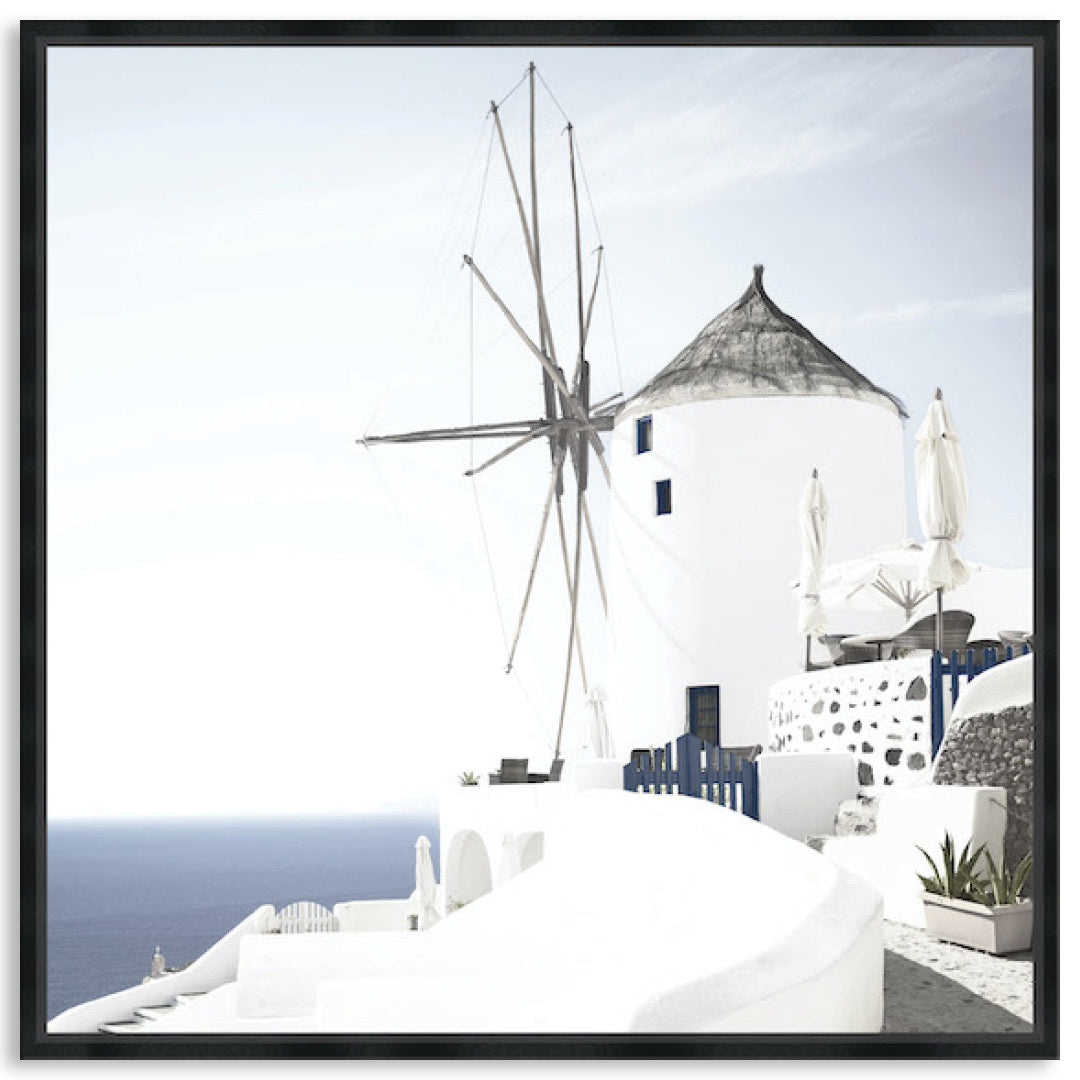 SANTORINI MILL II - Framed Canvas
