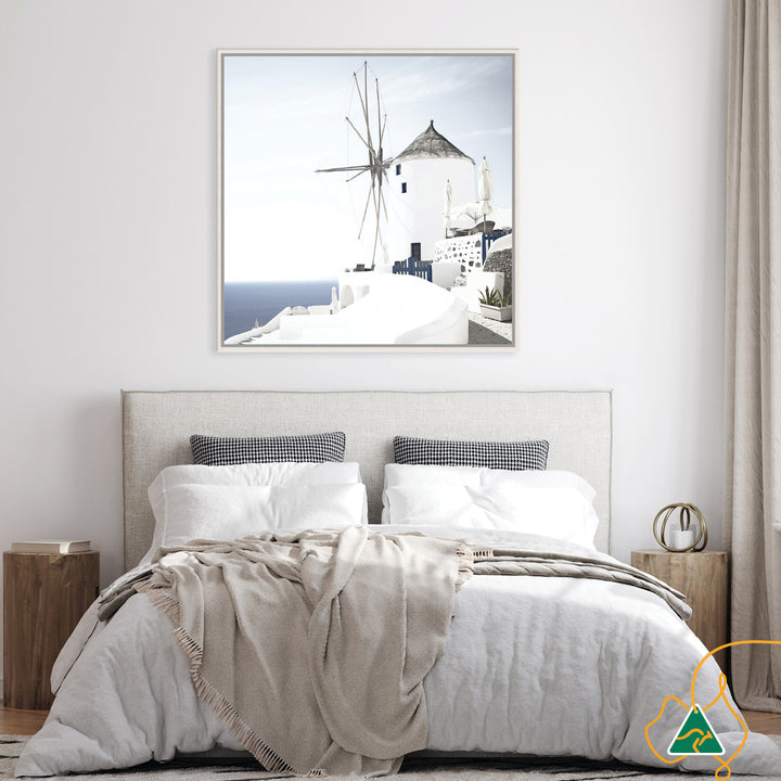 SANTORINI MILL II - Framed Canvas