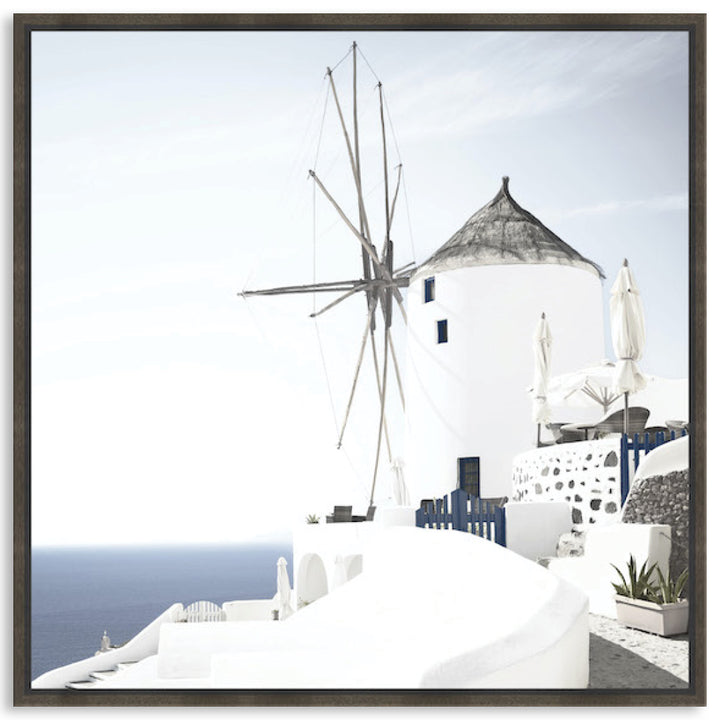 SANTORINI MILL II - Framed Canvas