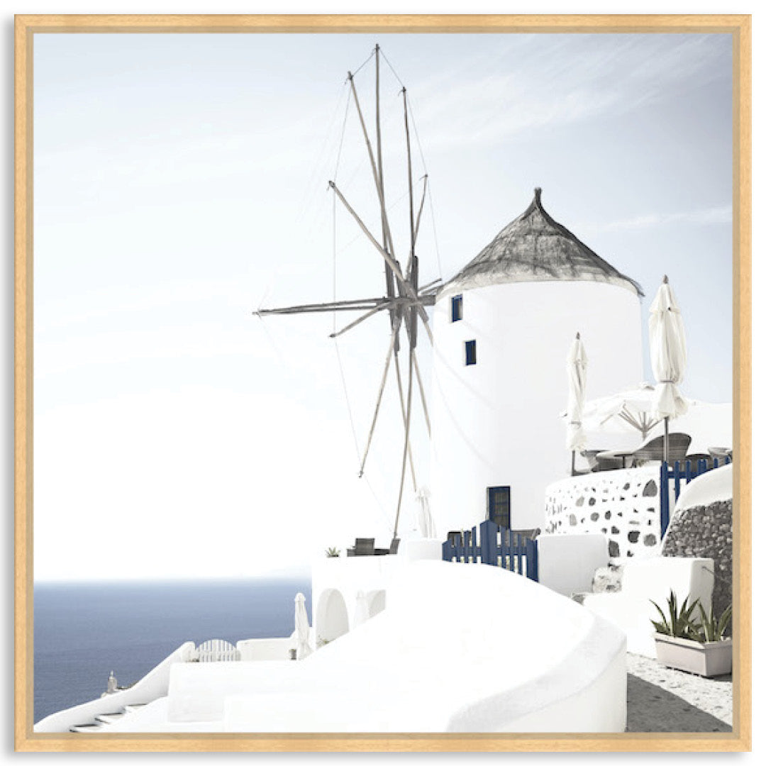 SANTORINI MILL II - Framed Canvas