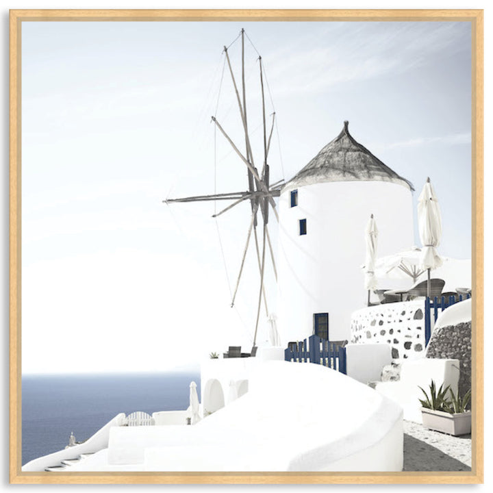SANTORINI MILL II - Framed Canvas