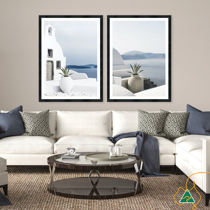 SANTORINI VIEW II - Framed Print