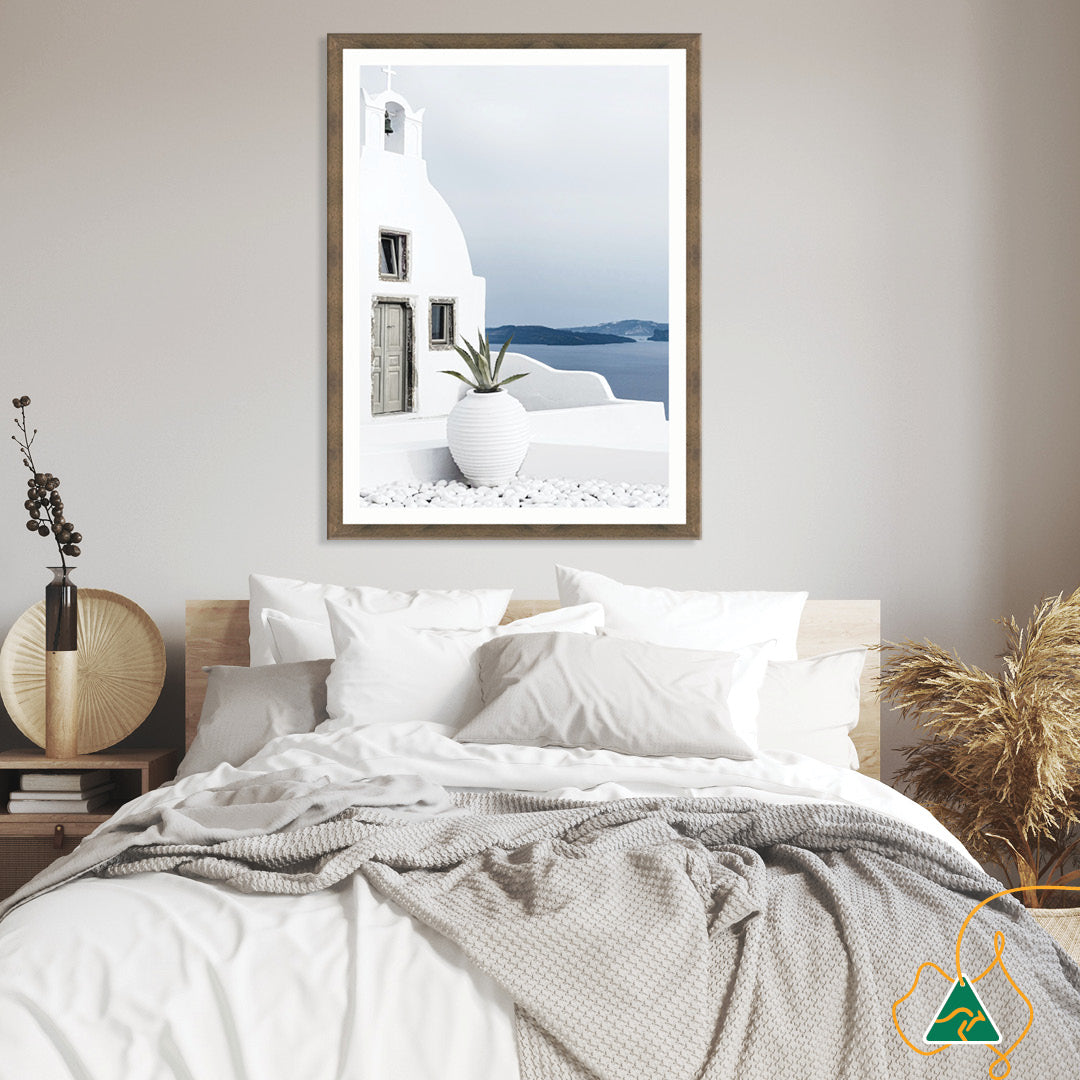 SANTORINI VIEW II - Framed Print