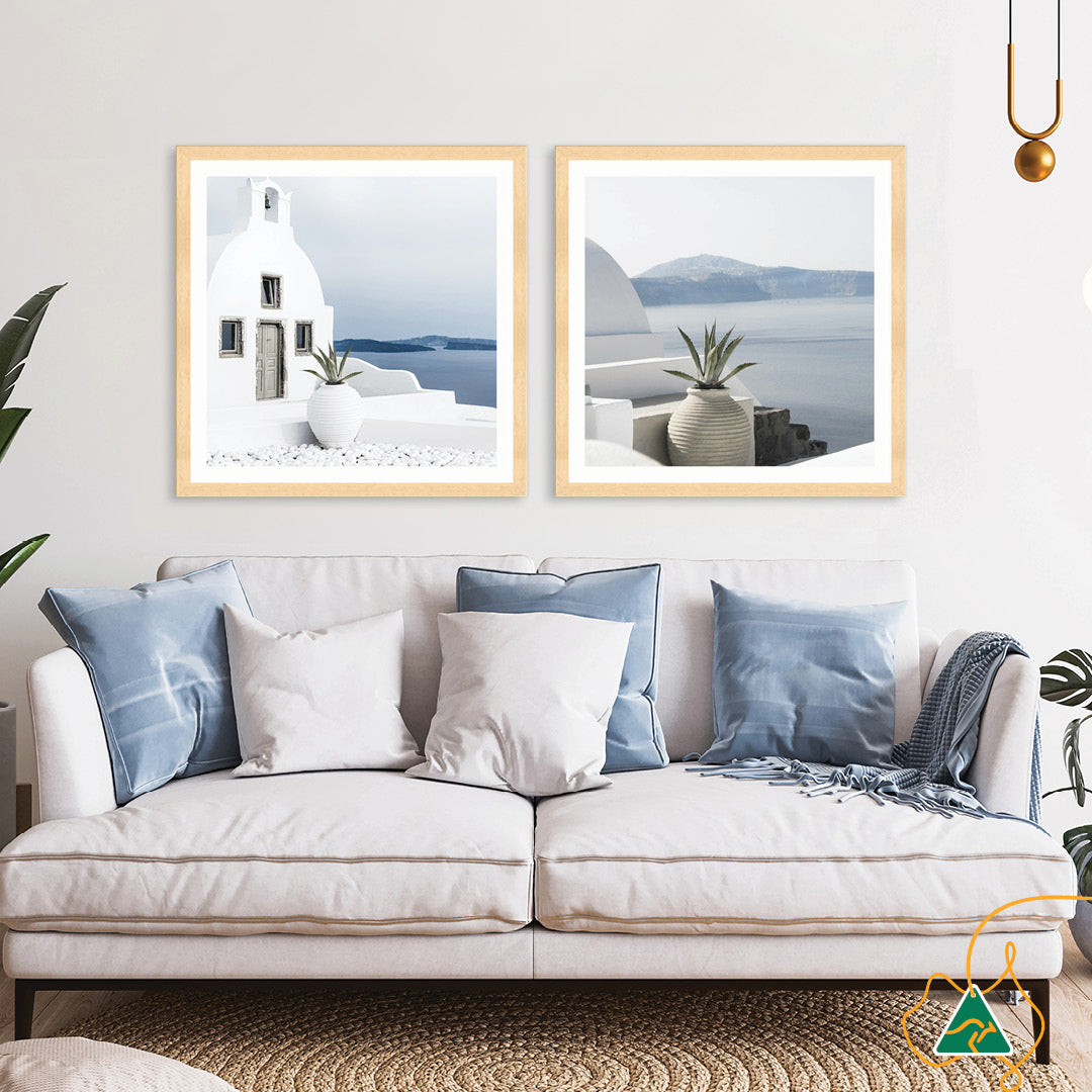 SANTORINI VIEW III - Framed Print