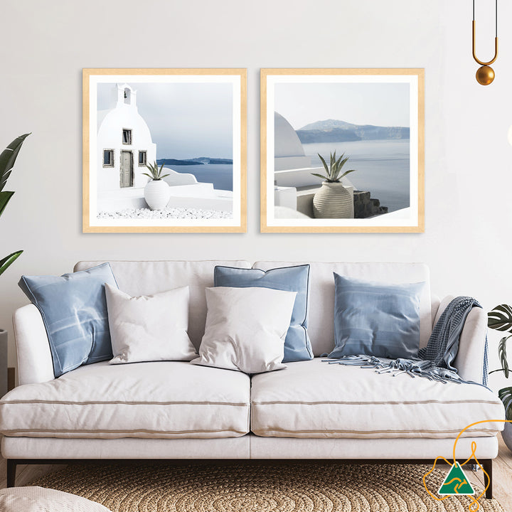 SANTORINI VIEW III - Framed Print
