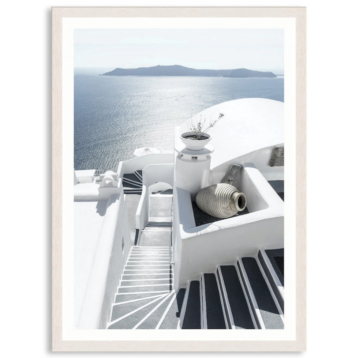 SANTORINI STAIRS I - Framed Print