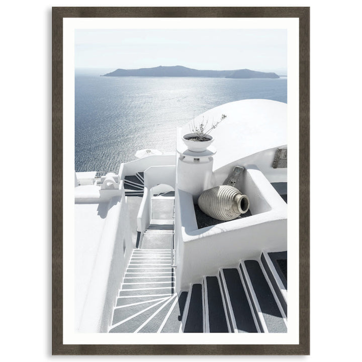 SANTORINI STAIRS I - Framed Print