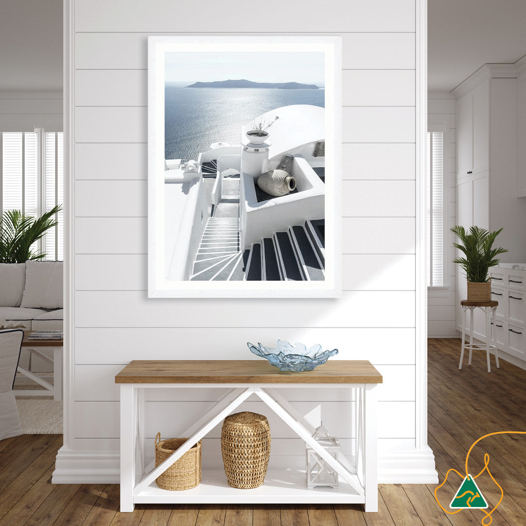 SANTORINI STAIRS I - Framed Print