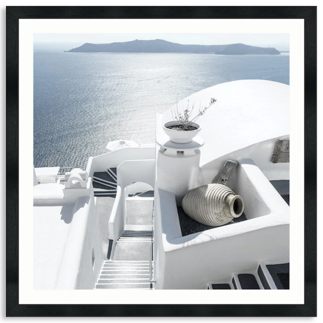 SANTORINI STAIRS II - Framed Print