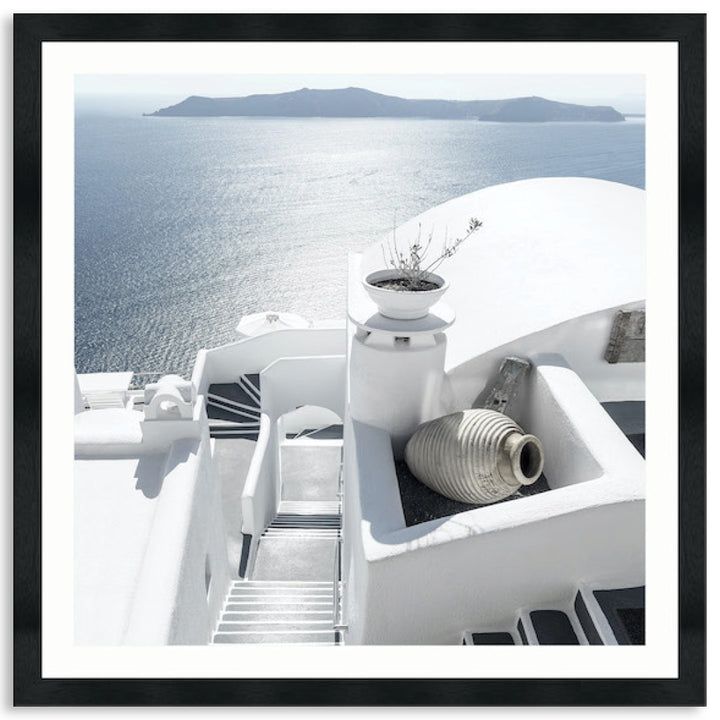 SANTORINI STAIRS II - Framed Print