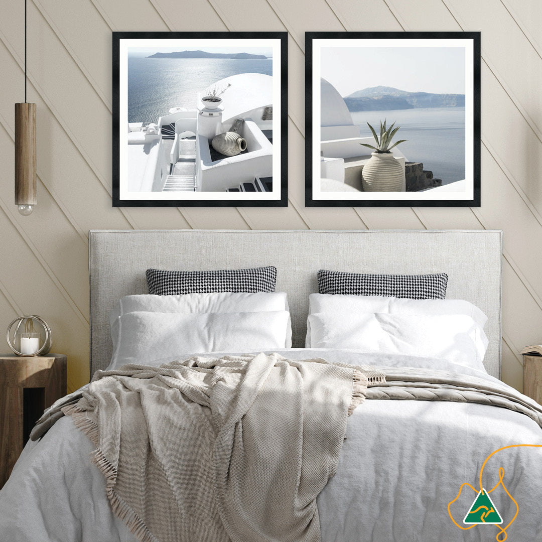SANTORINI STAIRS II - Framed Print
