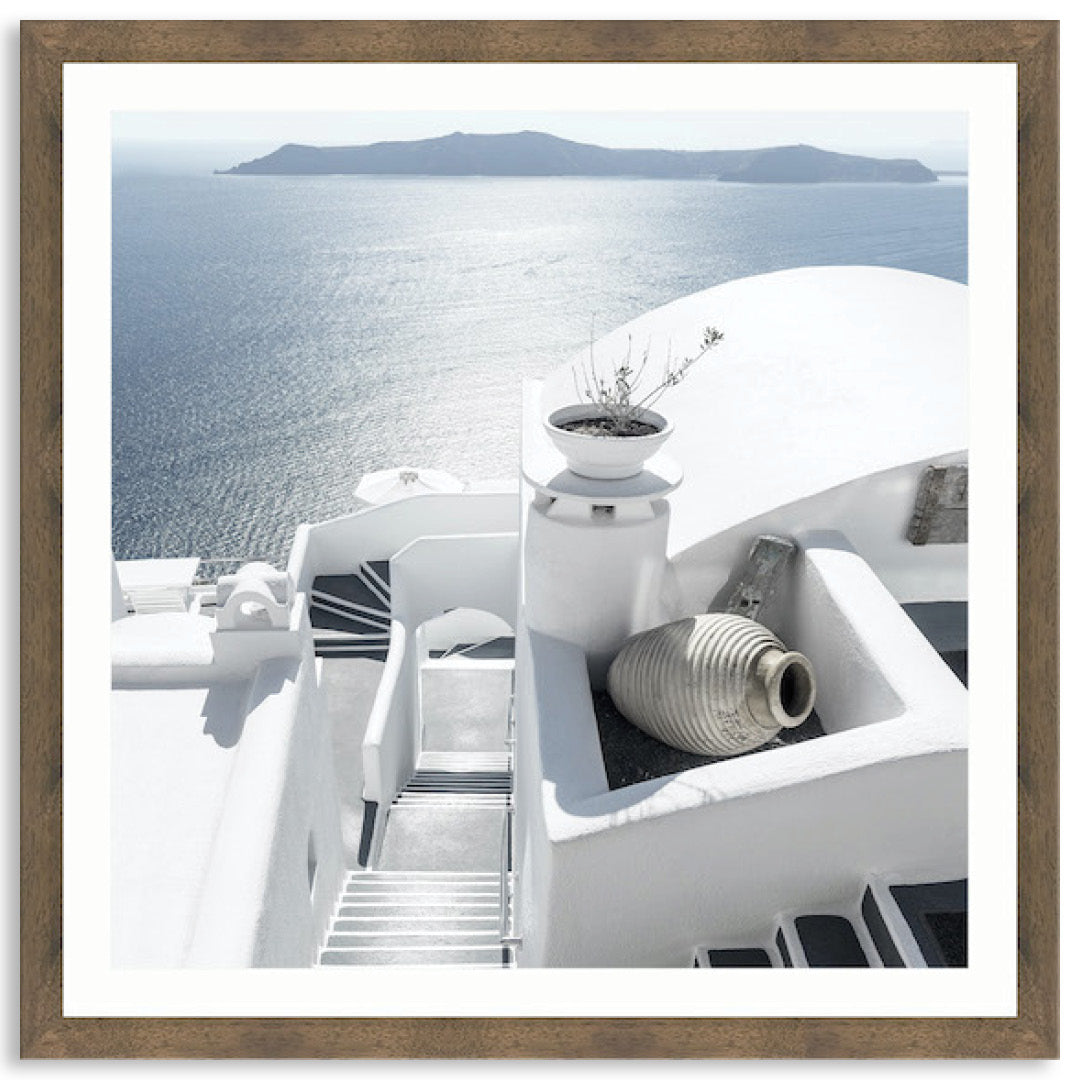 SANTORINI STAIRS II - Framed Print