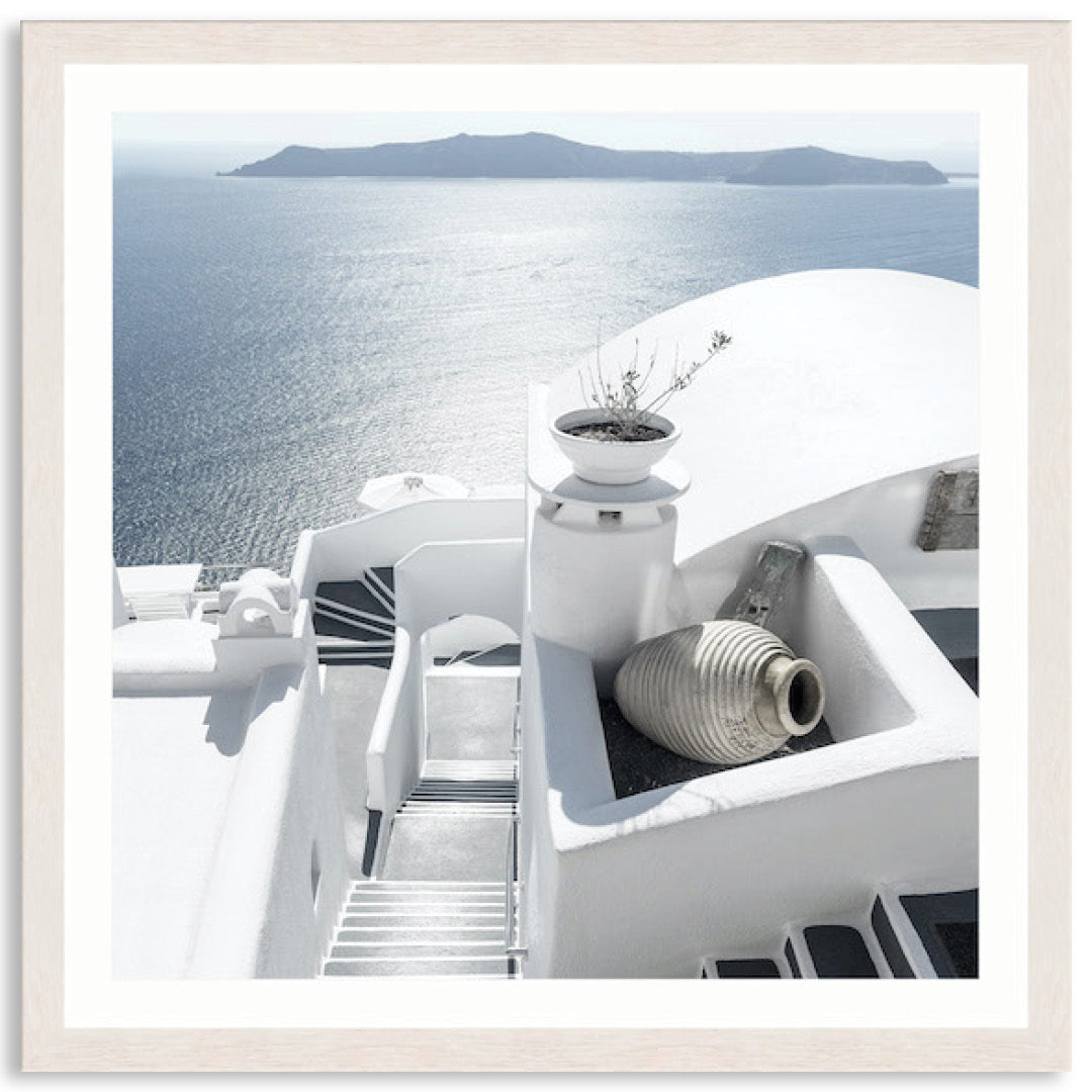 SANTORINI STAIRS II - Framed Print