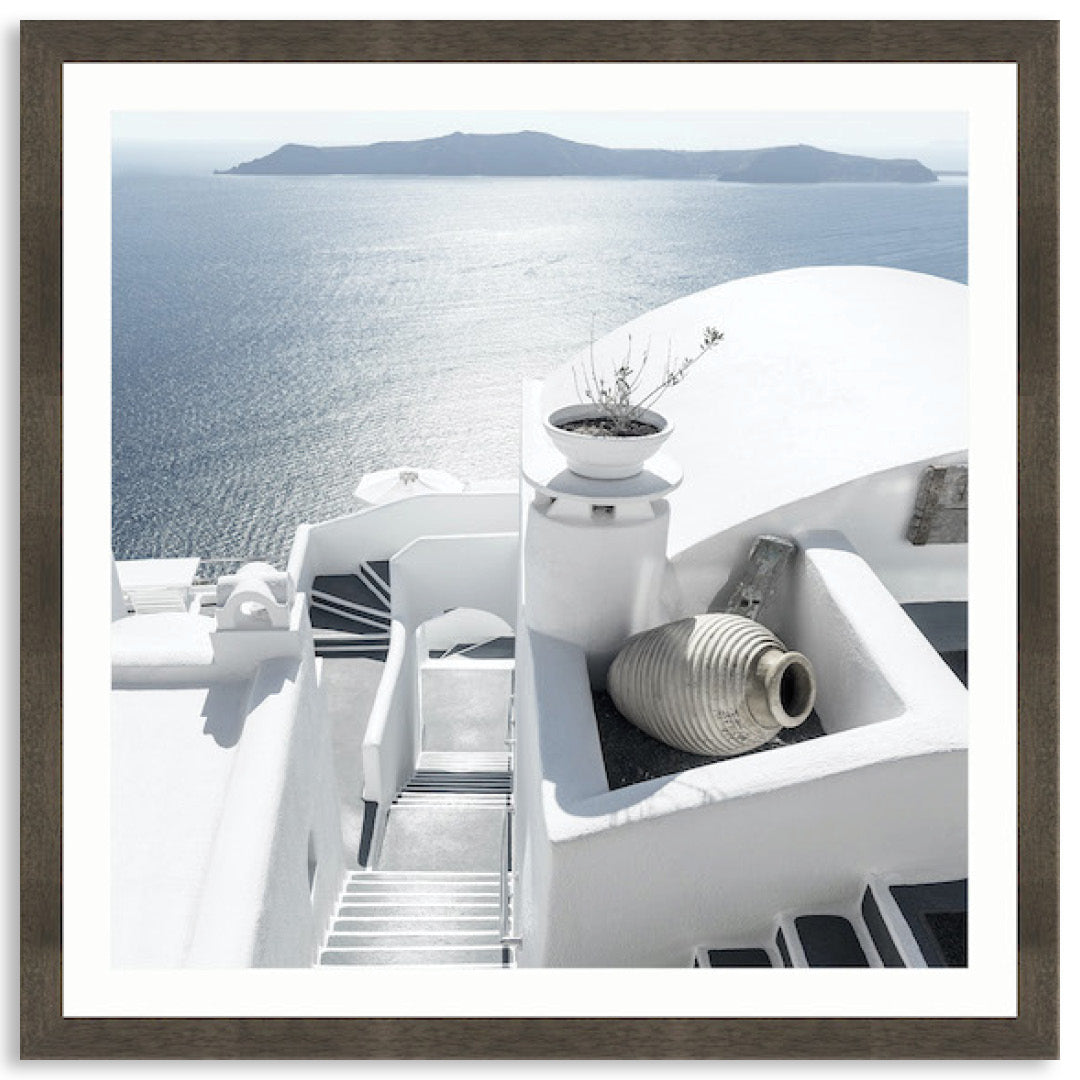 SANTORINI STAIRS II - Framed Print