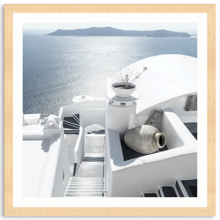 SANTORINI STAIRS II - Framed Print