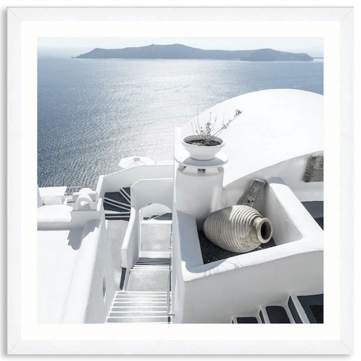 SANTORINI STAIRS II - Framed Print