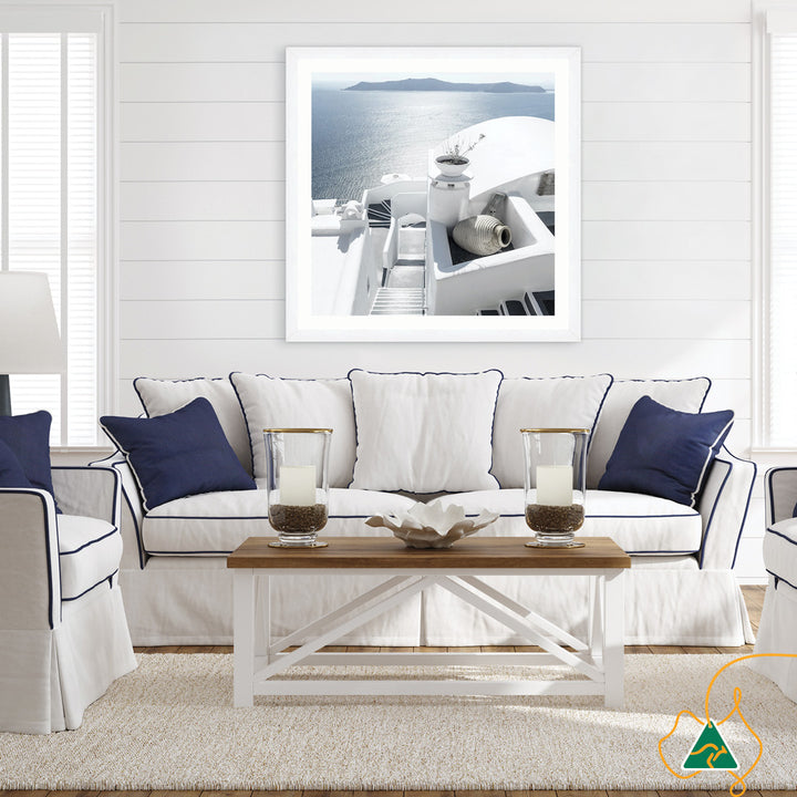 SANTORINI STAIRS II - Framed Print