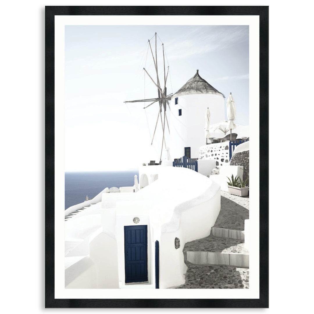SANTORINI MILL I - Framed Print