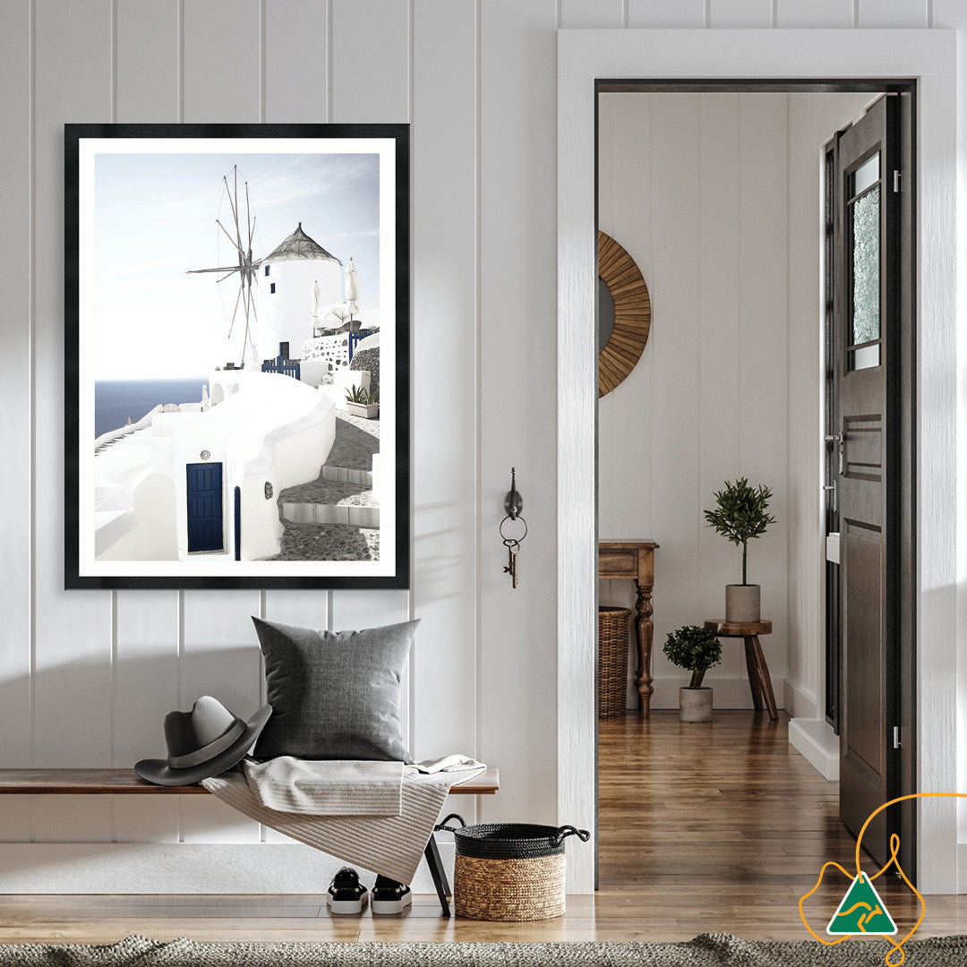 SANTORINI MILL I - Framed Print