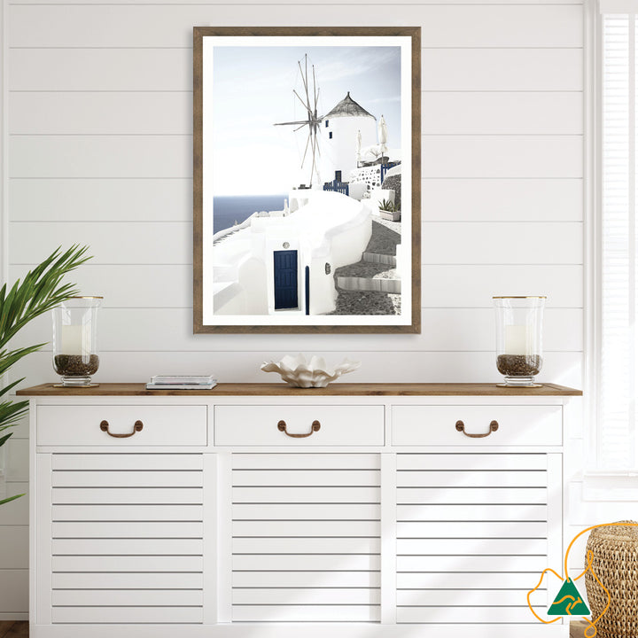 SANTORINI MILL I - Framed Print