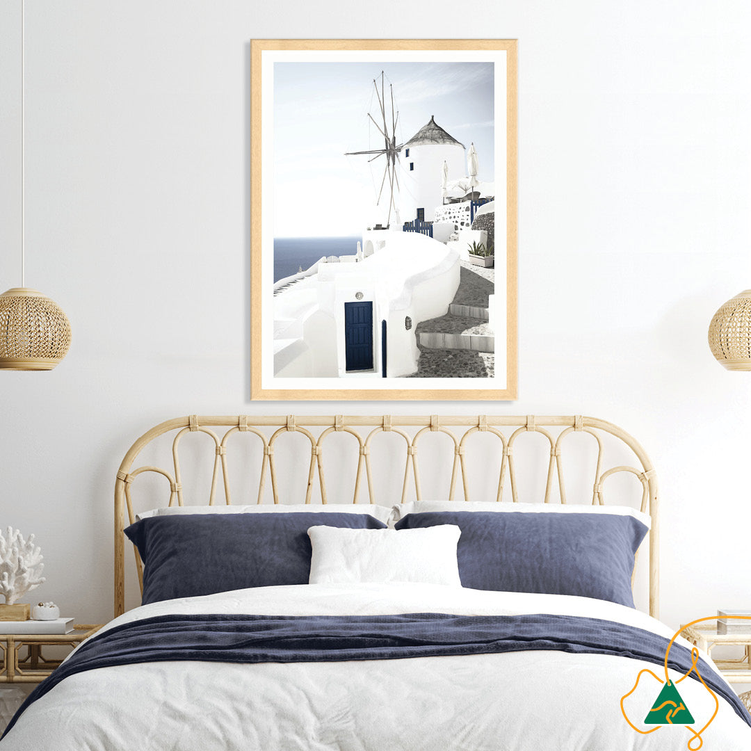 SANTORINI MILL I - Framed Print