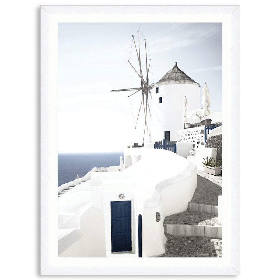 SANTORINI MILL I - Framed Print