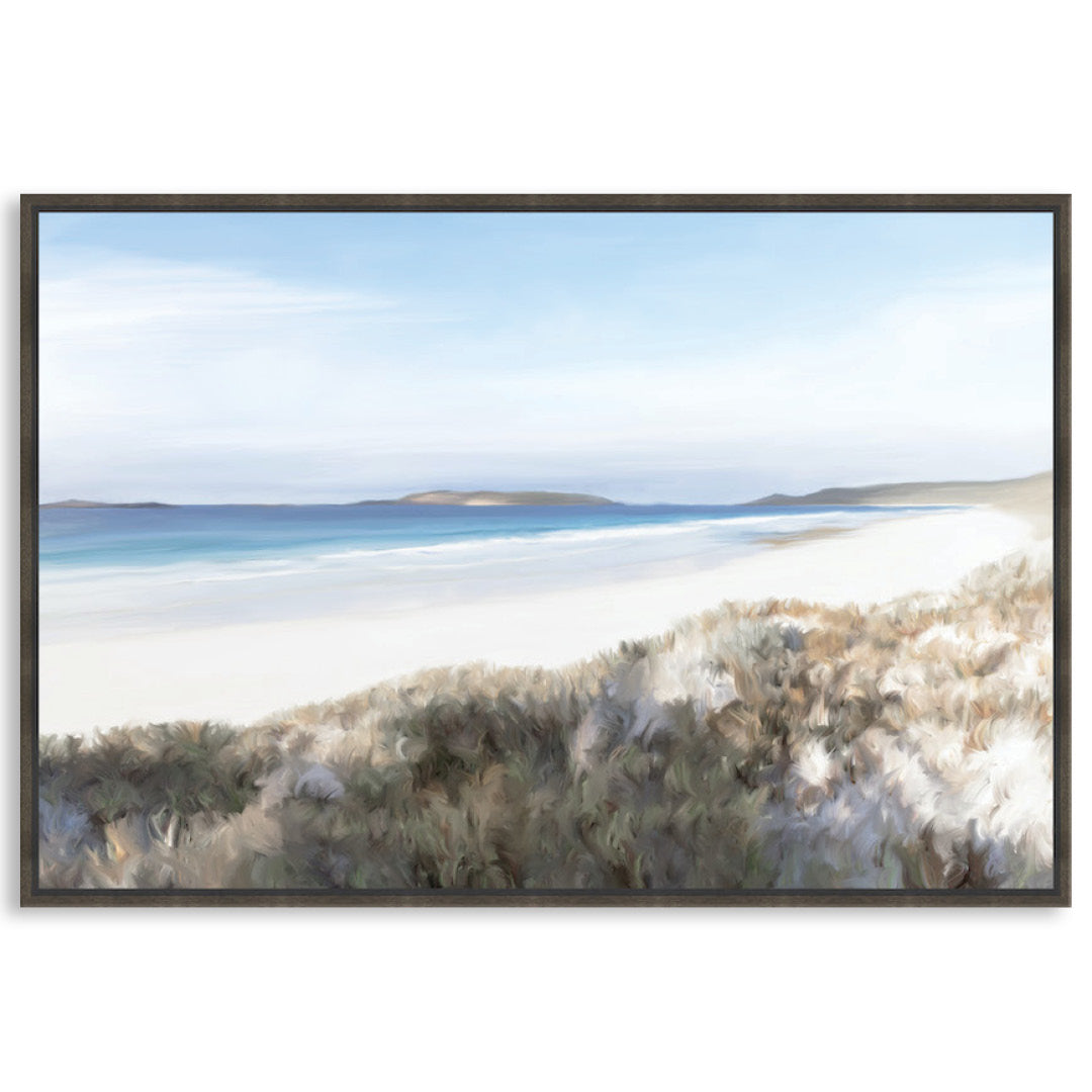 TWILIGHT BEACH I - Framed Canvas