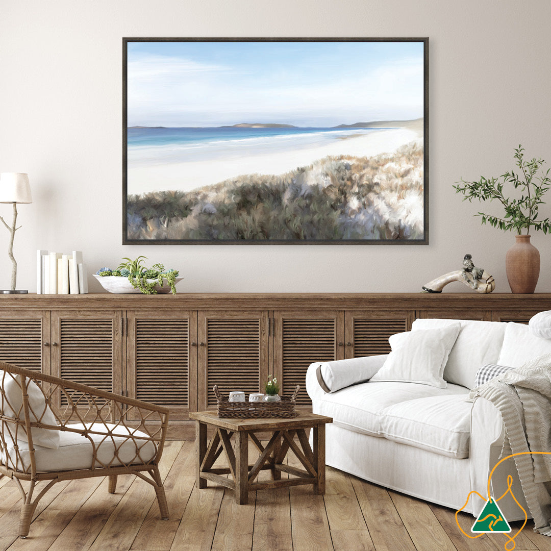 TWILIGHT BEACH I - Framed Canvas